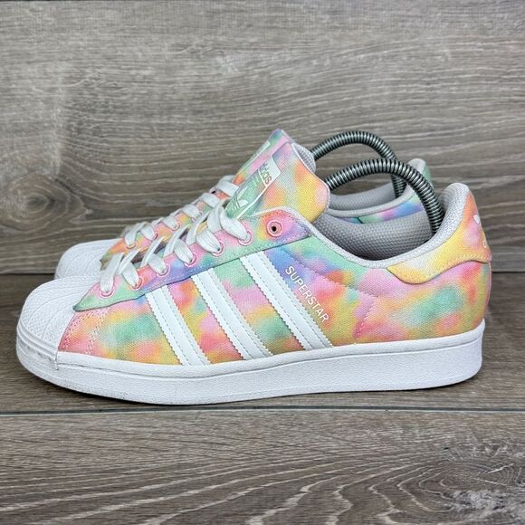 Adidas Superstar Women’s Sz 8.5 Pastel Tie-Dye Low Top Lace Up Sneakers FY1268 - Picture 3 of 10
